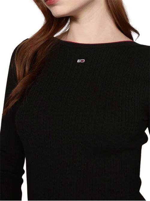 Abito nero in cotone e poliammide Tommy Jeans | DW0DW19469BDS